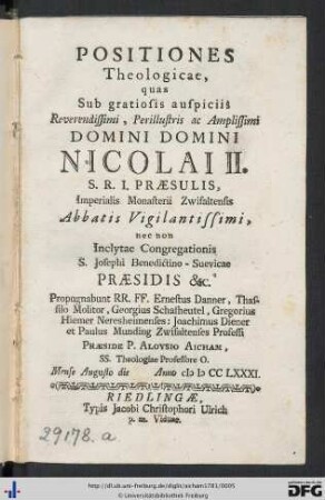 Positiones Theologicae