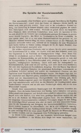 Die Sprache der Kunstwissenschaft