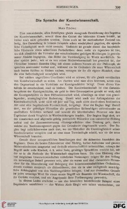 Die Sprache der Kunstwissenschaft