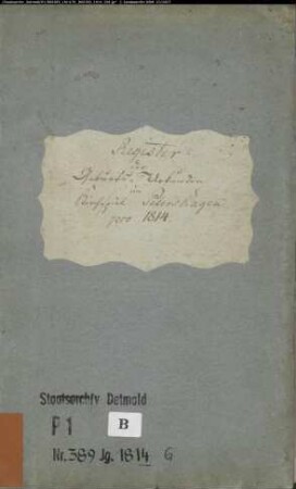 Zivilstandsregister der evangelischen Gemeinde Petershagen, Kreis Minden (GHT 1814) (Gemeinde: Evangelische Gemeinden Petershagen)