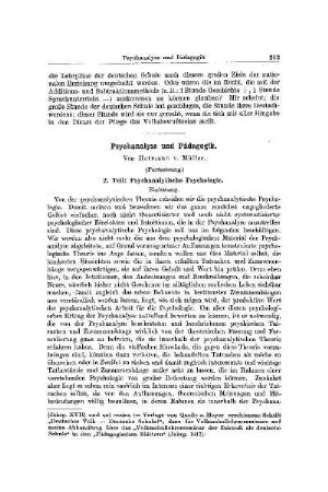 Psychoanalyse und Pädagogik : (Fortsetzung)