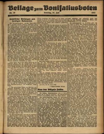 Zweite Ausgabe vom Sonntag, den 10. Juli 1932.