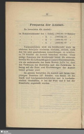 Frequenz der Anstalt