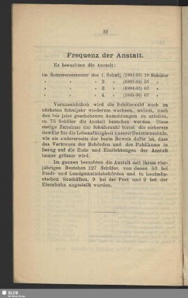 Frequenz der Anstalt