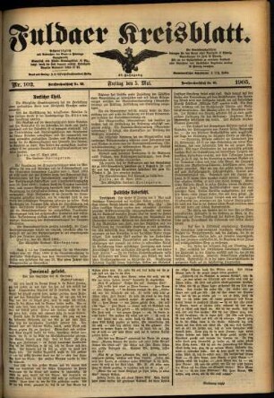 Ausgabe vom Freitag, den 05. Mai 1905.