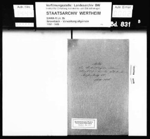 Beitreibung der älteren Ausstände bei der fürstlichen Rentei Rosenberg