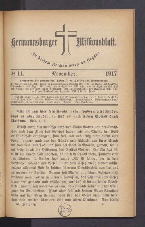 N° 11. November. 1917