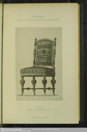Concurrenz des Dresdner Kunstgewerbevereins. Stuhl