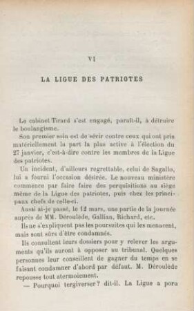 VI. La Ligue des Patriotes