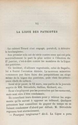 VI. La Ligue des Patriotes