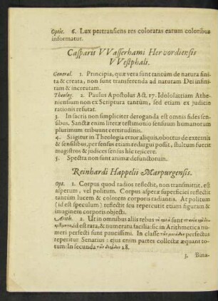 Reinhardi Happelii Marpurgensis.