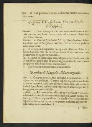 Reinhardi Happelii Marpurgensis.