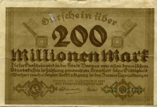 Gutschein - 200 Millionen Mark