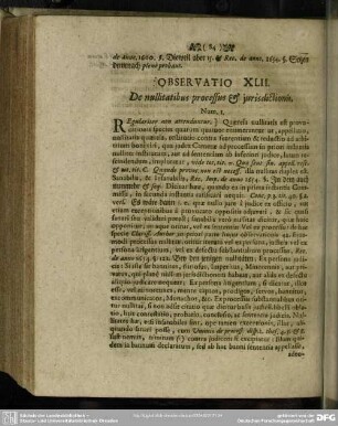 Observatio XLII. De nullitatibus processus & jurisdictionis