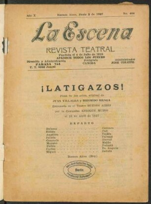 ¡Latigazos! : pieza en dos actos