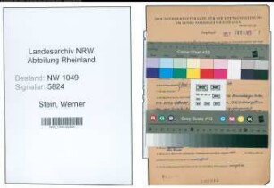 Entnazifizierung Werner Stein , geb. 22.04.1905 (Berufssoldat)
