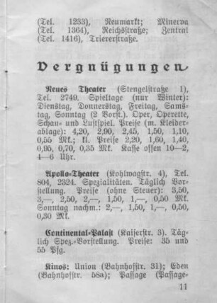 Vergnügungen