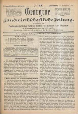 Siebenundfünfzigster Jahrgang. No. 47. Insterburg, 21. November 1889.