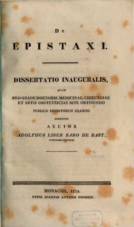 De epistaxi : diss. inaug.