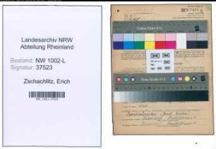 Entnazifizierung Erich Zschachlitz , geb. 20.06.1902 (Justizangest.)
