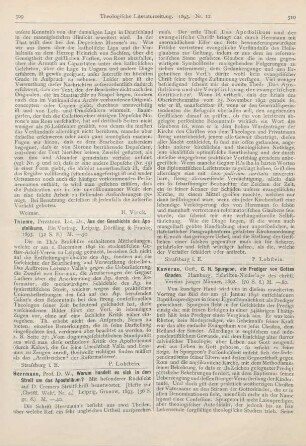 310-311 [Rezension] Kawerau, Gust., C. H. Spurgeon, ein Prediger von Gottes Gnaden