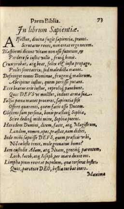 In librum Sapientiae.