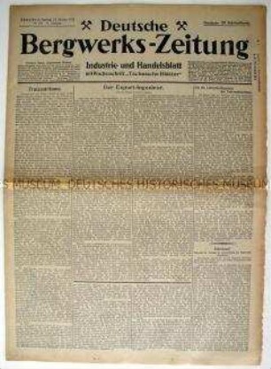 Fachzeitung für Bergbau "Deutsche Bergwerks-Zeitung"