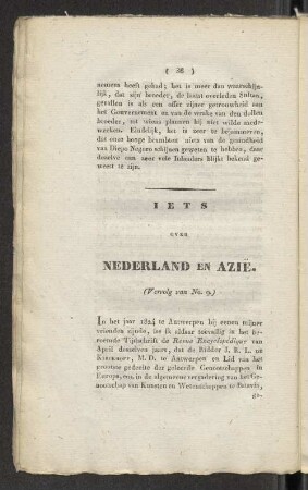 Iets over Nederland en Azie.