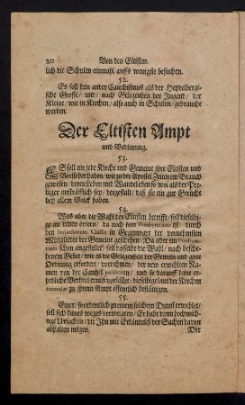 Der Eltisten Ampt und Bedienung.