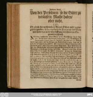 LXV. Ob gleich der versprochene Braut-Schatz nicht ausgezahlet worden, so lucriret doch die Frau nach des Mannes Tode das in der Ehestifftung verschriebene Gegenvermächtniß.