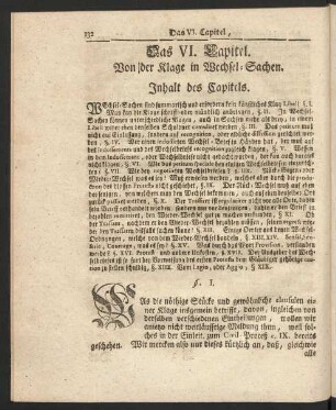 Das VI. Capitel. Von der Klage in Wechsel-Sachen