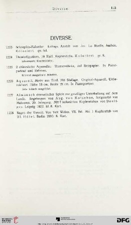 Diverse (Nr. 1223-1228)