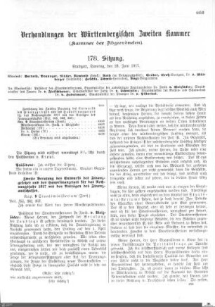 178. Sitzung, Stuttgart, 23.6.1917