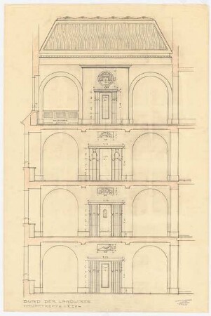 Haus des Bundes der Landwirte, Berlin: Schnitt Haupttreppe 1:20