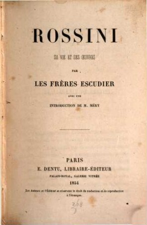 Rossini : sa vie et ses oeuvres