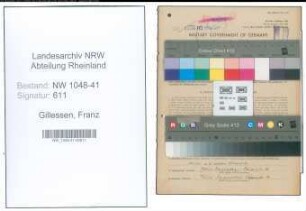 Entnazifizierung Franz Gillessen , geb. 15.08.1920 (Polizist)