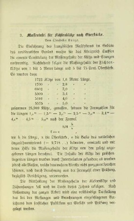 I.3. Massentafel für Fichtenklötze nach Oberstärke