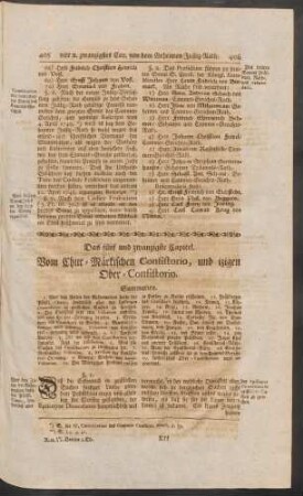 Das fünf und zwanzigste Capitel. Vom Chur-Märkischen Consistorio, und izigen Ober-Consistorio