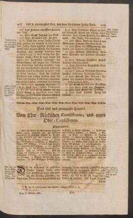 Das fünf und zwanzigste Capitel. Vom Chur-Märkischen Consistorio, und izigen Ober-Consistorio