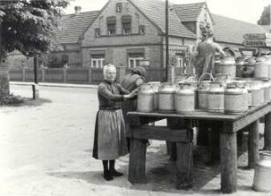 Milchkrüge in Rohne : Viehwirtschaft - häusliche Viehwirtschaft. Ort: Rowno / Rohne. Bei den Milchkrügen.