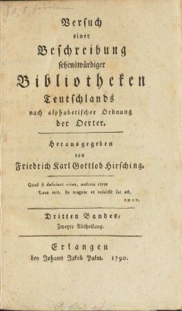 Titelseite des dritten Bandes