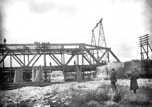 Bau der Eisenbahnbrücke (Nummer 110) über den Mittellandkanal bei Lohnde