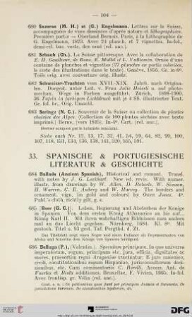 33. Spanische & Portugiesische Literatur & Geschichte (Nr. 684-716)