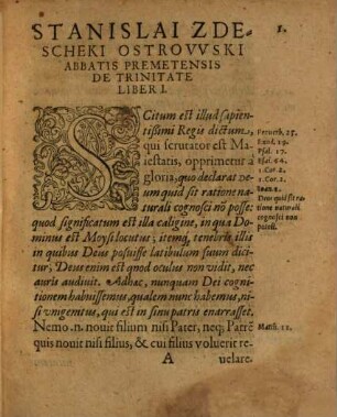 Stanislai Zdescheki Ostrowski, Abbatis Premetensis De trinitate liber I : contra impia scripta Simonis Bvdnaei, Martini Cechowicii, Stanislai Farnowii, et aliorum antichristorum anabaptisticorum, ...