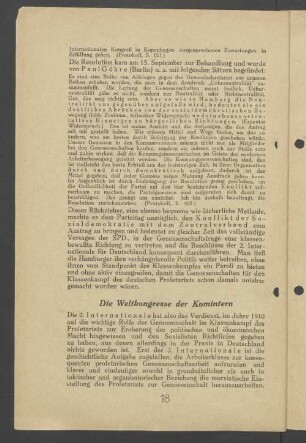 Die Weltkongresse der Komintern