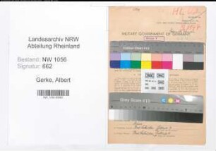 Entnazifizierung Albert Gerke , geb. 26.09.1893 (Postbeamter)