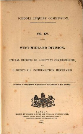 Schools Inquiry Commission, XV