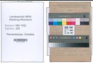 Entnazifizierung Christine Pannenbecker , geb. 20.12.1897 ()