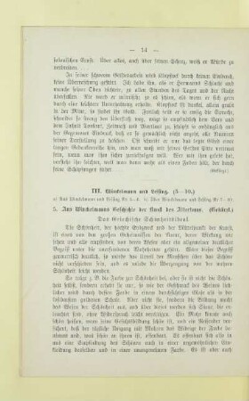 III. Winckelmann und Lessing. (5 - 10.)