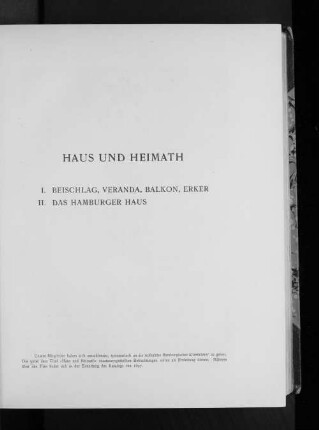Haus und Heimat